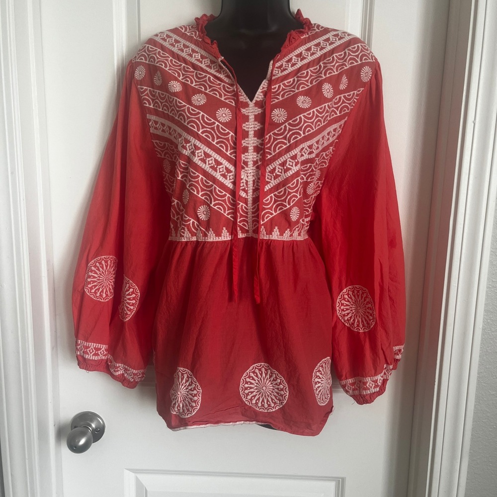 Women's‎ Cato Red Embroidered Blouse 22/24W